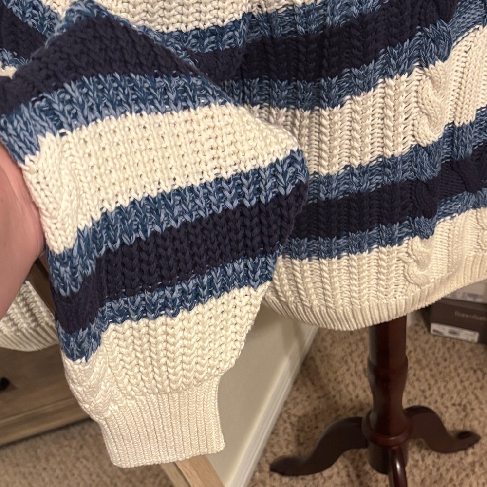 Free People Frankie Cable Striped Sweater - Picture 4 of 7